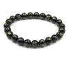 Браслет из натурального черного оникса с бусинами OM 8 мм, 7,5 дюйма, круглые бусины OM, ювелирный подарок для нее/него RBB-20