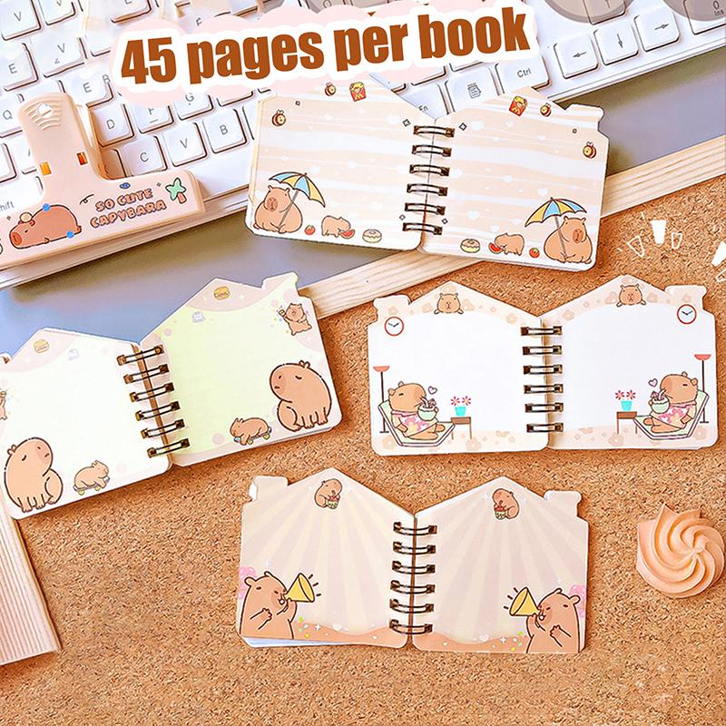 Creative Funny Capybara Hollow Coil Notebook Portable Mini Paper Memo Pad Diary Journal Book Students Stationery School Supplies