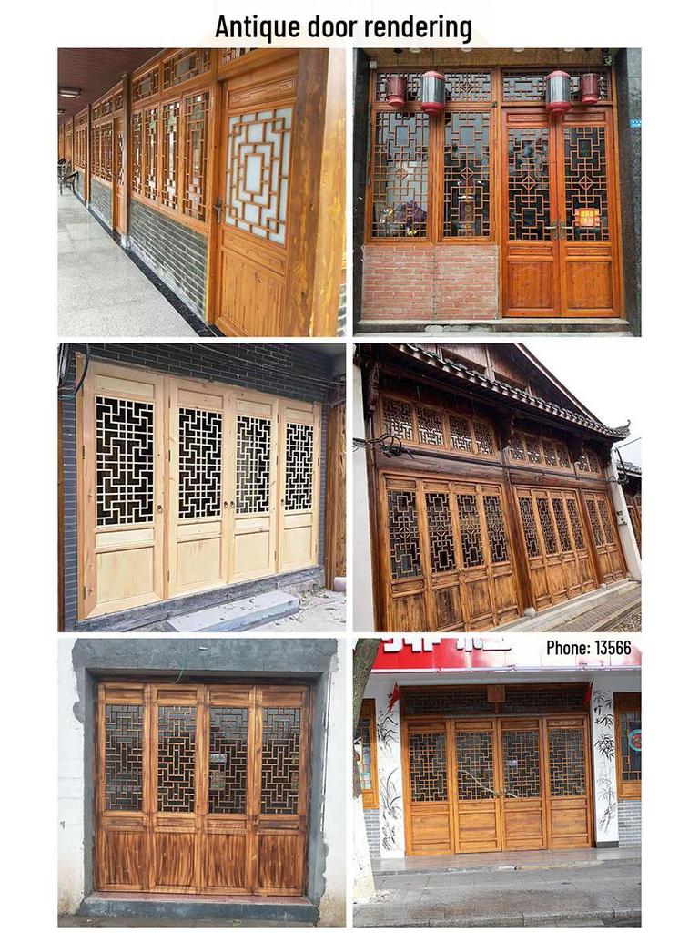 Antique Chinese Dongyang Solid Wood Windows and Doors: Fretwork Entrance Screens & Living Room Grille Partitions.