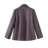 Women's Woolen Coat Thick Lapel Long Sleeve Jackets Oversize Casual Coats Elegant Lady Office Outerwear Autumn Winter