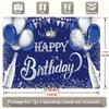 2D Glitter Silver Champagne Happy Birthday Backdrop Banner for Masculine Party Supplies