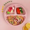 Baby Plate Divided Design BPA Free Silicone 3 Grids Toddler Suction Plate Infant Feeding Supplies Daily Use