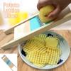 Wood Stainless Steel Vegetable and Fruit Slicing Tools Potato Lattice Salad Tools Creative Kitchen Utensils