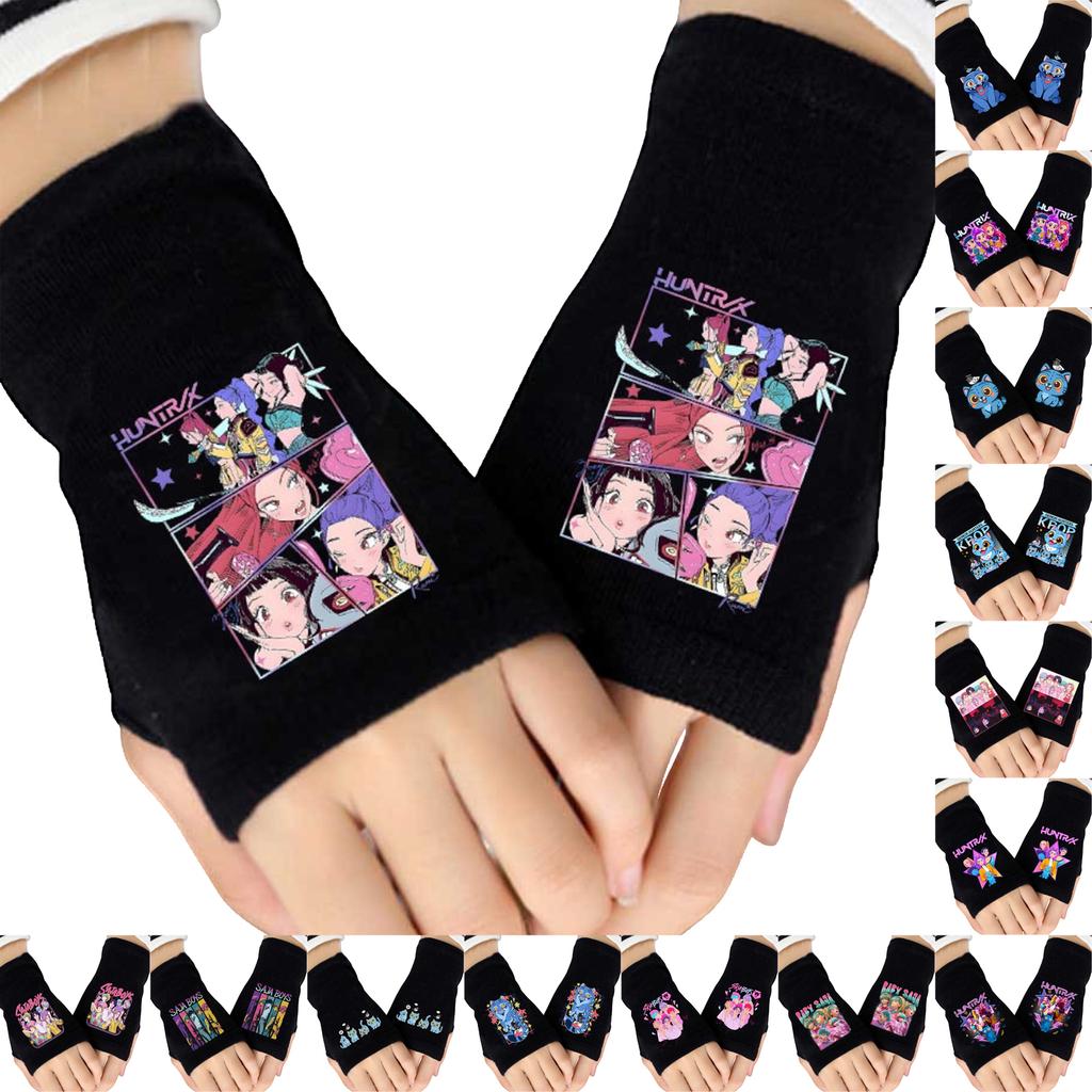 Cartoon Printed Fingerless Gloves For Boys And Girls