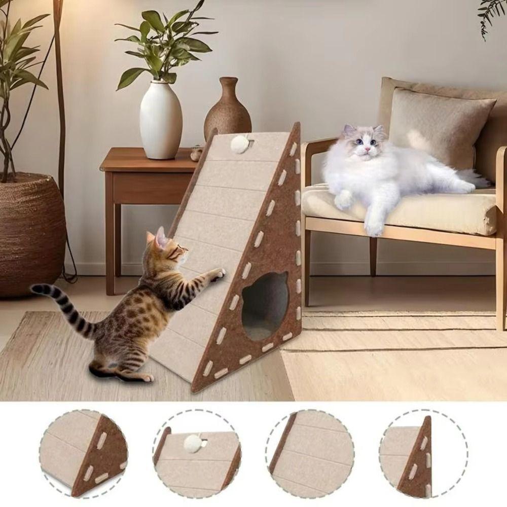 Wear-resistant Cat Scratch Board Triangular Felt Cat Nest Double-layer Cat House  Kitten