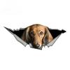 LYKX Red Pet Dog Long-haired Dachshund Car Sticker Torn Metal Decal Reflective Stickers Decals 3D Styling