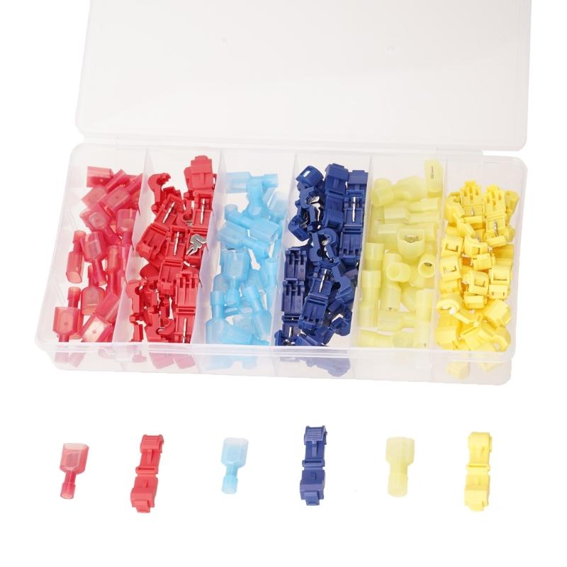Pack of 120 Wire Connectors User Friendly Electrical Joiners Line Terminals Self-Stripping Crimps Connectors for DIY