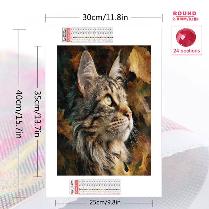 Maine Coon Pattern 3pcs 100% Round Full Drill 5D DIY Diamond Painting Embroidery Cross Stitch Rhinestone Décor