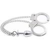 SM Sexy Handcuffs with Anal Plug for Adult, Long Chains Sstainless Steel Wrist Restraints Cuff Fetish Adult Ssex Toys for Couples and Lover