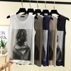 Большие размеры L–6XL Женские майки Футболки средней длины с красивым принтом Безрукавки Модальные тонкие футболки Топы Повседневная удобная домашняя одежда Футболки