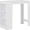 VidaXL Bar Table with Shelf White 110x50x103 Cm