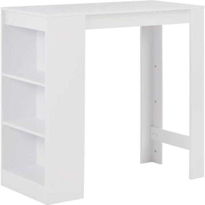 VidaXL Bar Table with Shelf White 110x50x103 Cm