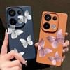 Мягкий чехол с однотонным рисунком бабочки из кожи и текстурой для Xiaomi 13T Pro Redmi X6 M6 Pro Note 14 Pro 13 12 11, матовый тонкий противоударный чехол для телефона из ТПУ