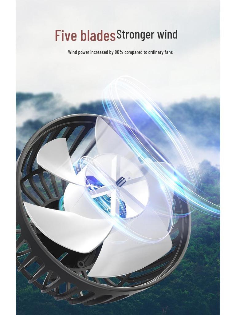 Adjustable Dual Head 12V/24V Rear Seat Car Fan – High Power Wind