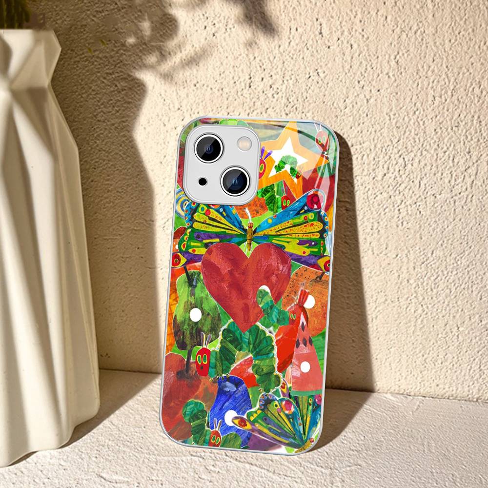 Очень голодная гусеница Для iPhone 14 13 12 Mini 11 Pro XS Max X XR 14 Plus Закаленное стекло
