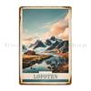 Arctic Serenity Vintage Travel Poster Of Lofoten Metal Plaque Cave Classic Printing Designing Rusty Tin Sign Poster