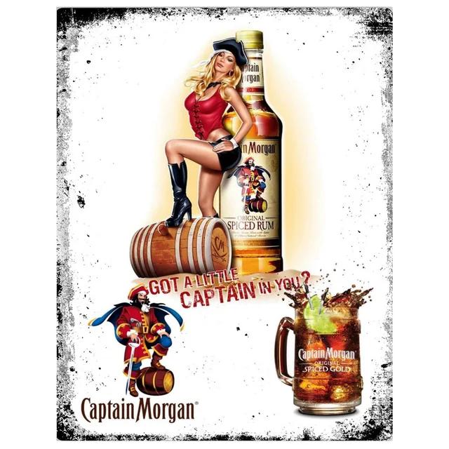 Винтажная металлическая жестяная табличка Captain Morgan Ретро настенный декор для бара, мужской пещеры, гаража Железный постер, табличка xсм