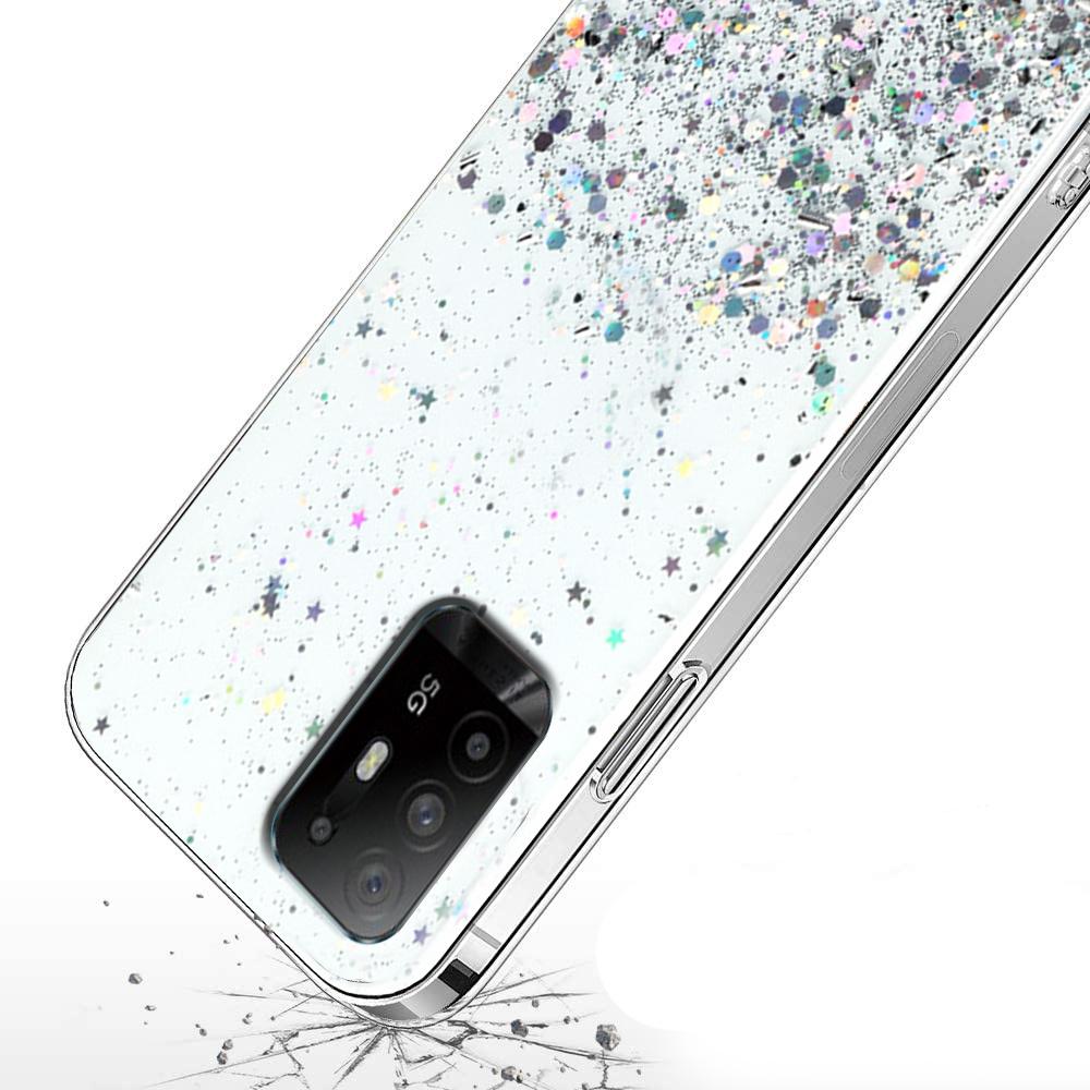 Case for Oppo Reno5 Z / F19 Pro Plus, Glittery, Transparent