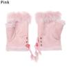 Fashion Winter Half Finger Fingerless Gloves Wrist Mitten Rabbit Fur Winter Glove