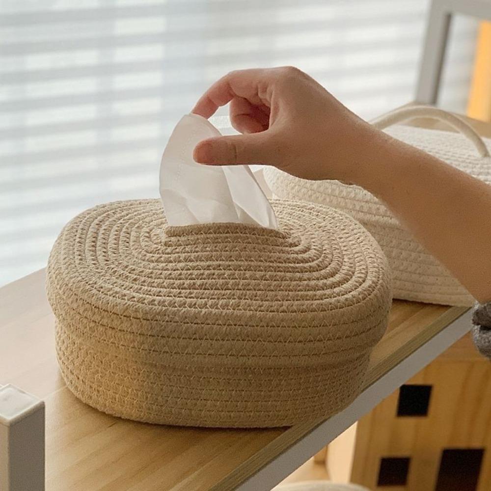 Rectangle Pumping Paper Box Cotton Rope Tissue Holder New Tissue Bag