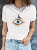 Chic White Short-Sleeve Tee for Women with Custom Print Designs