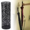 Umbrella Stand Rack Rustproof Corrosion Resistant Compact Design Metal Hollowed Freestanding Round Umbrella Holder Organizer Bin