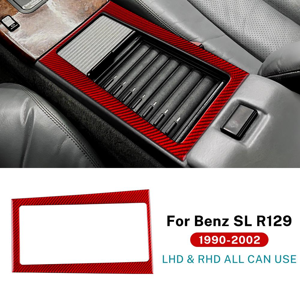 Real Soft Carbon Fiber Sticker For Mercedes Benz SL R129 1990-1994 1995 1996 1997 1998 1999 2000 2001 2002 Car Storage Box Panel.