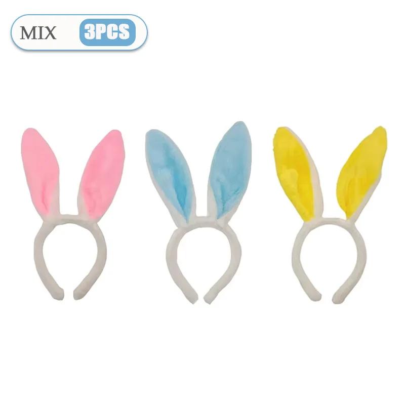 1-15PCS Cute Rabbit Ear Headbands Cute Plush Bunny Ears Hairband Easter Decorat Costume Party Cosplay Hair Hoop Hair Accessories