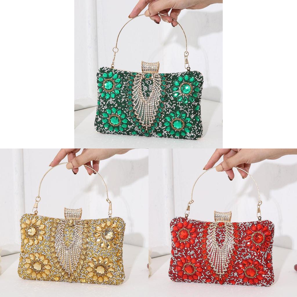 Luxe Ladies Evening Bag With Sparkling Rhinestones For Weddings And Gala Events