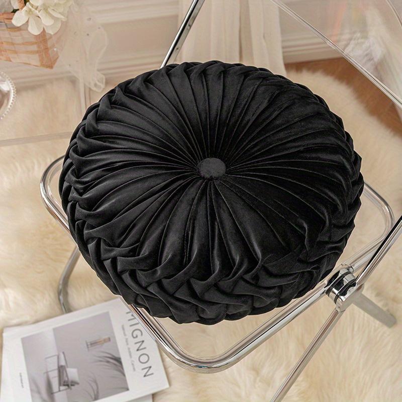 1 Piece Pumpkin-shaped Pillow, Pure Color Velvet Pillow, Suitable for Living Room, Circular Shape, Indoor Window Cushion