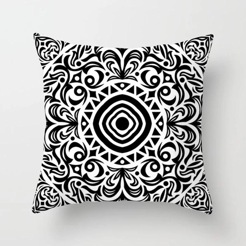Black Geometric Pattern Pillowcase Office Living Room Home Pillowcase Car Ornaments
