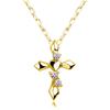Sears Cross Heart Necklace for 10K Yellow Gold with Women, 0.02ct Diamonds, Sp51-0006-yg