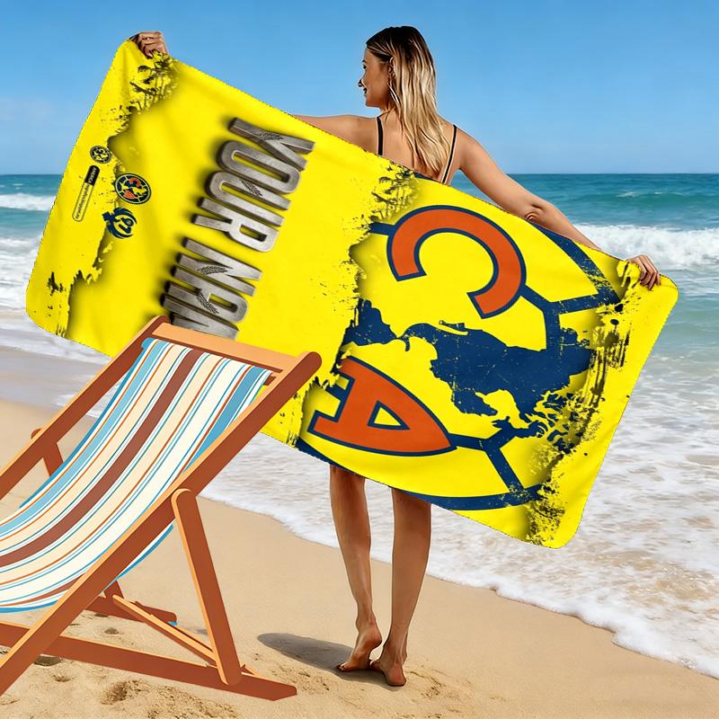 Name Custom Club America Print Beach Towel, Large Soft Quick Dry Towel for Beach Camping Swimming