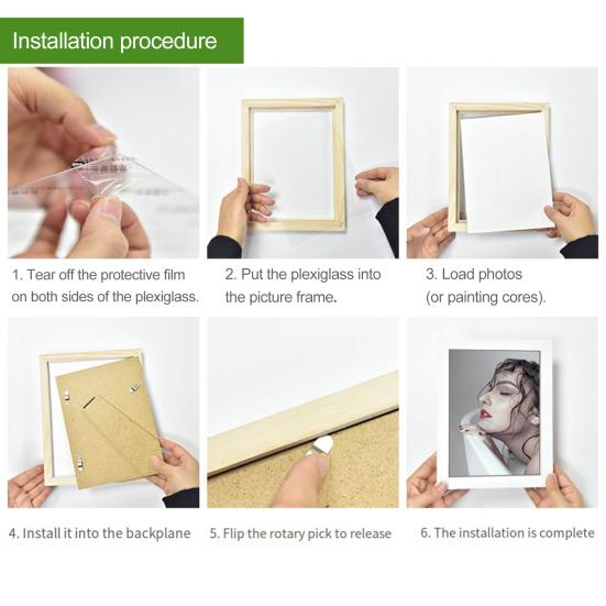 8/10-дюймовая деревянная рамка для плаката Высокое стекло Искусство Горизонтальная Вертикальная Современная Четкость Галерея Гостиная