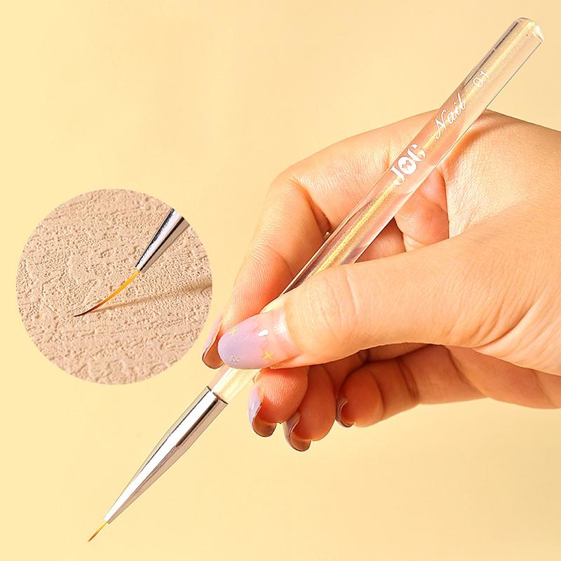 Aurora DIY Manicure Tool Bag Transparent Nail Design Art Pen Oval UV Gel Extension Drawing Carving Resin Handle Hair Shape Liner
