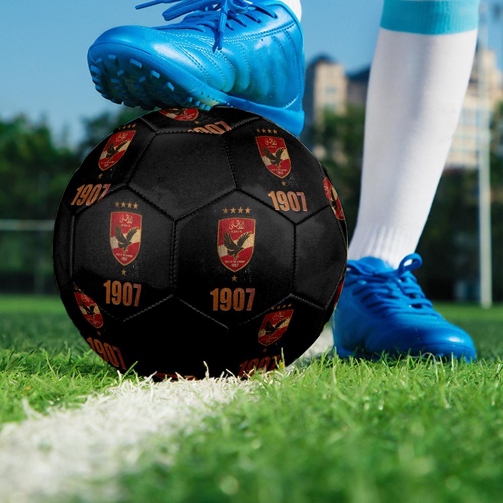 Футбольный мяч Al Ahly SC, разноцветный, подходит для всех возрастов, сшит машинным швом, материал ПВХ, соревновательного уровня, прочный и с высоким отскоком