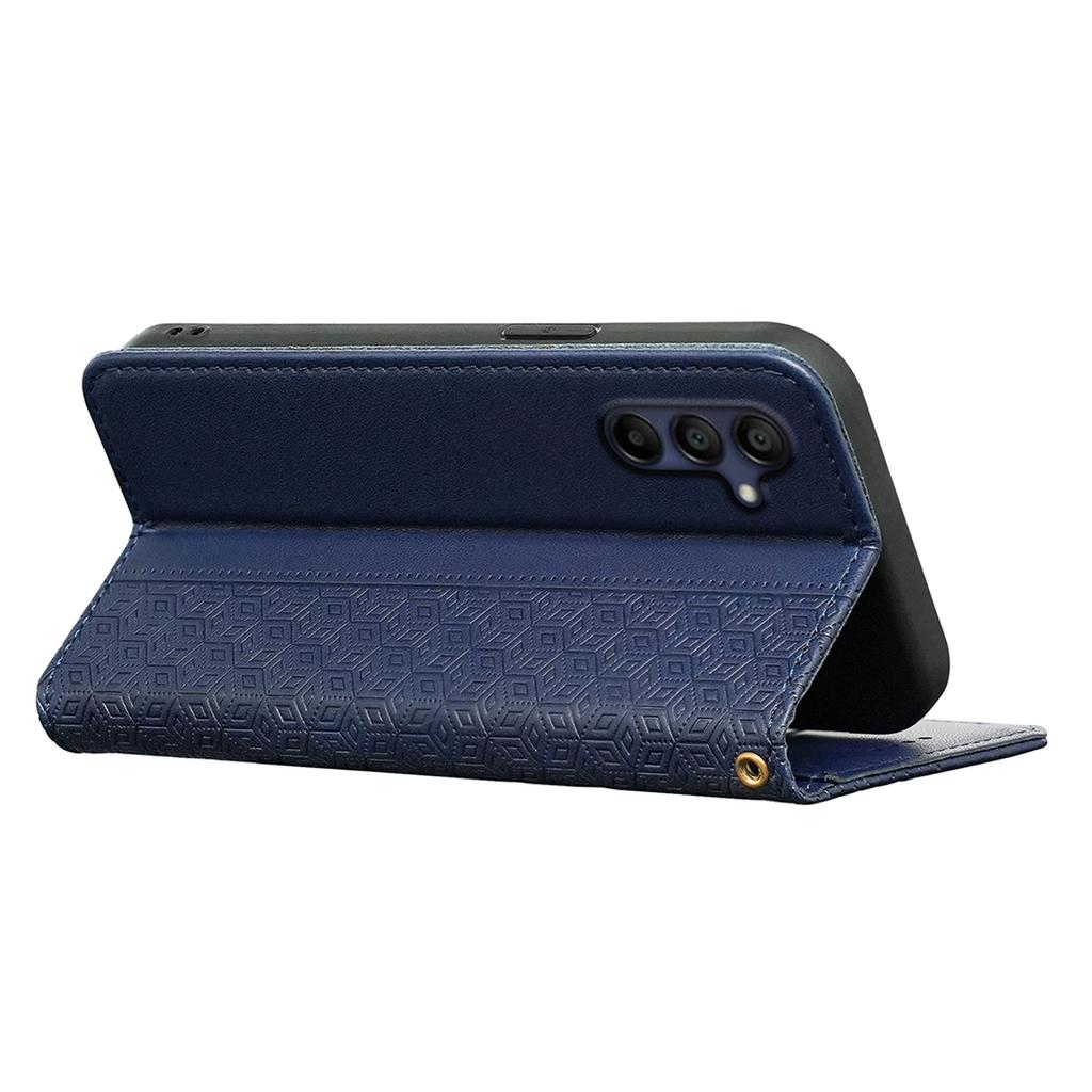 For Samsung Galaxy A36 5G/A56 5G Wallet Phone Case Strong Magnetic Checkered Pattern Imprint Leather Flip Cover