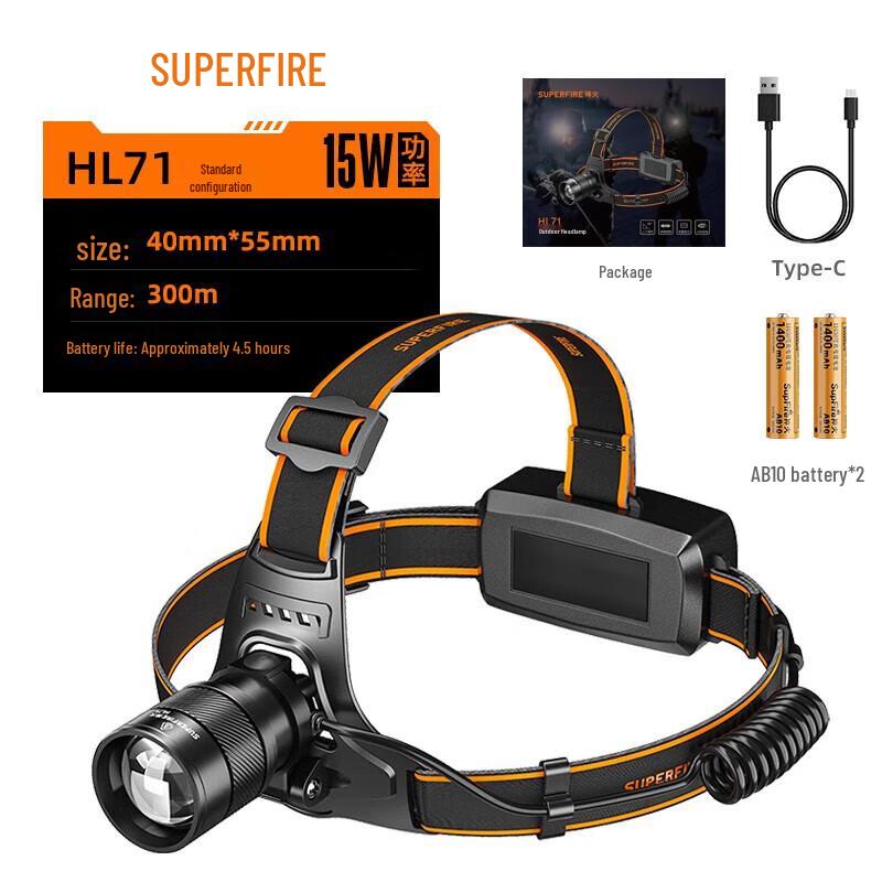 SupFire Светодиодный налобный фонарь HL71 15 Вт с датчиком