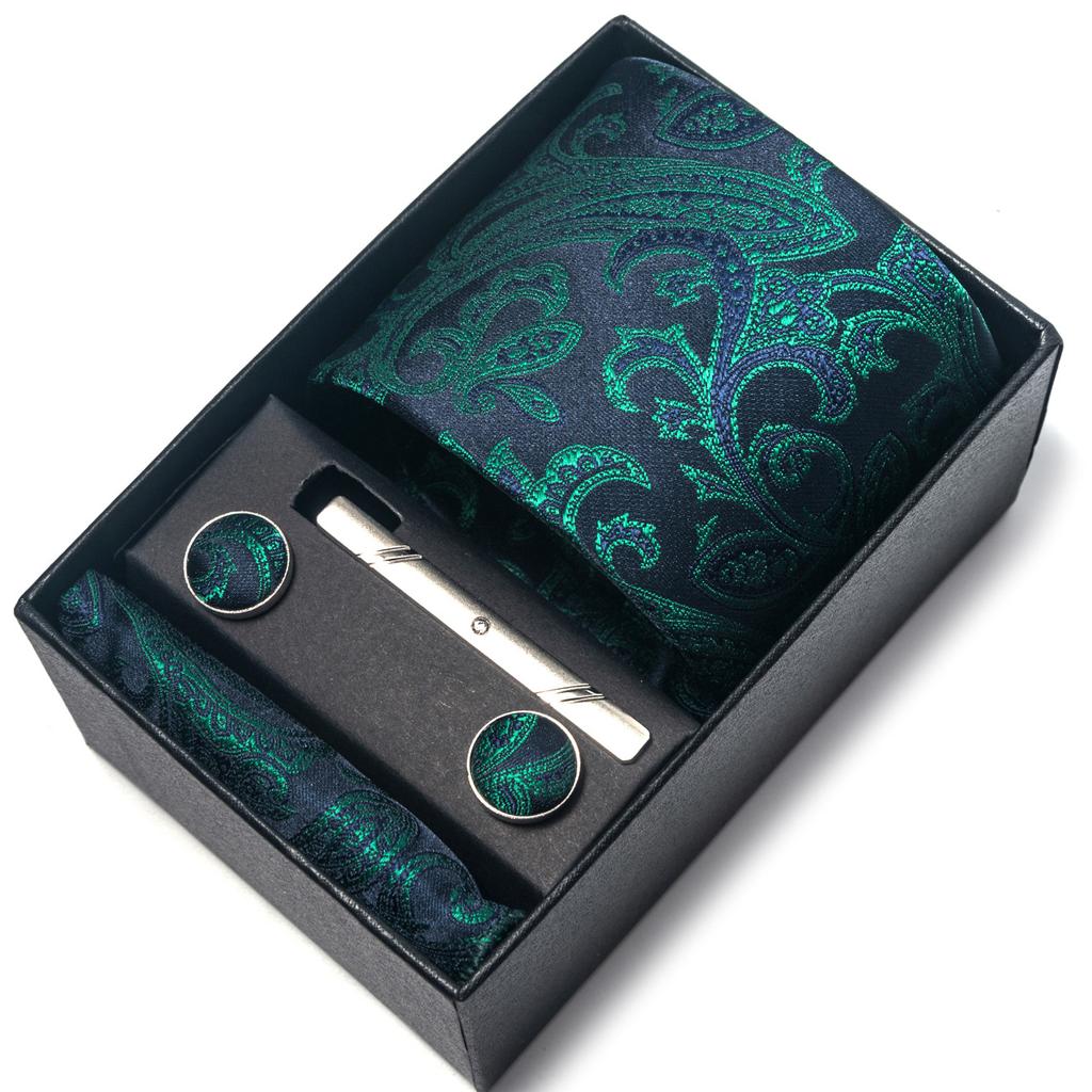 Галстук мужской деловой подарочный набор из шести предметов в полоску сетчатый цвет ручной работы 8 см с подарочной упаковкой