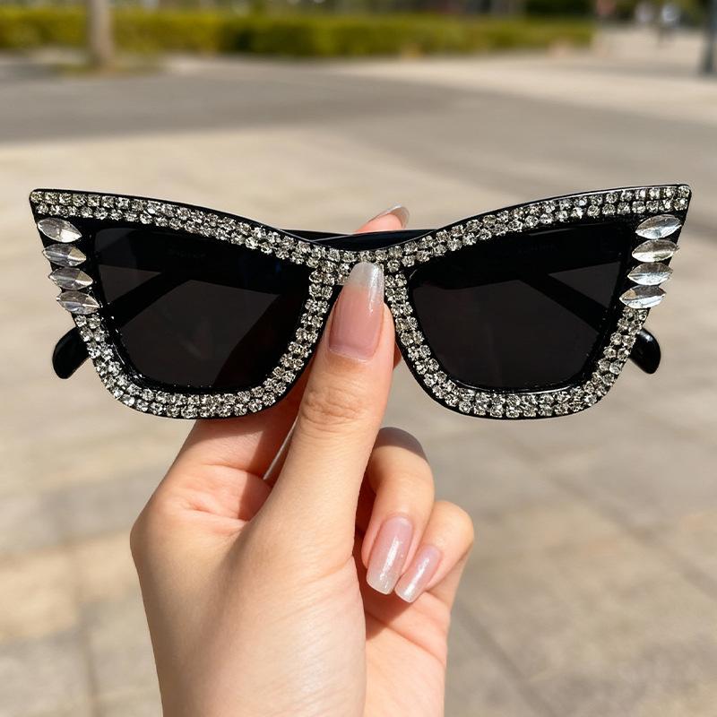 Diamond-Encrusted Large-Frame Sunglasses For Men And Women Fashion Sunglasses