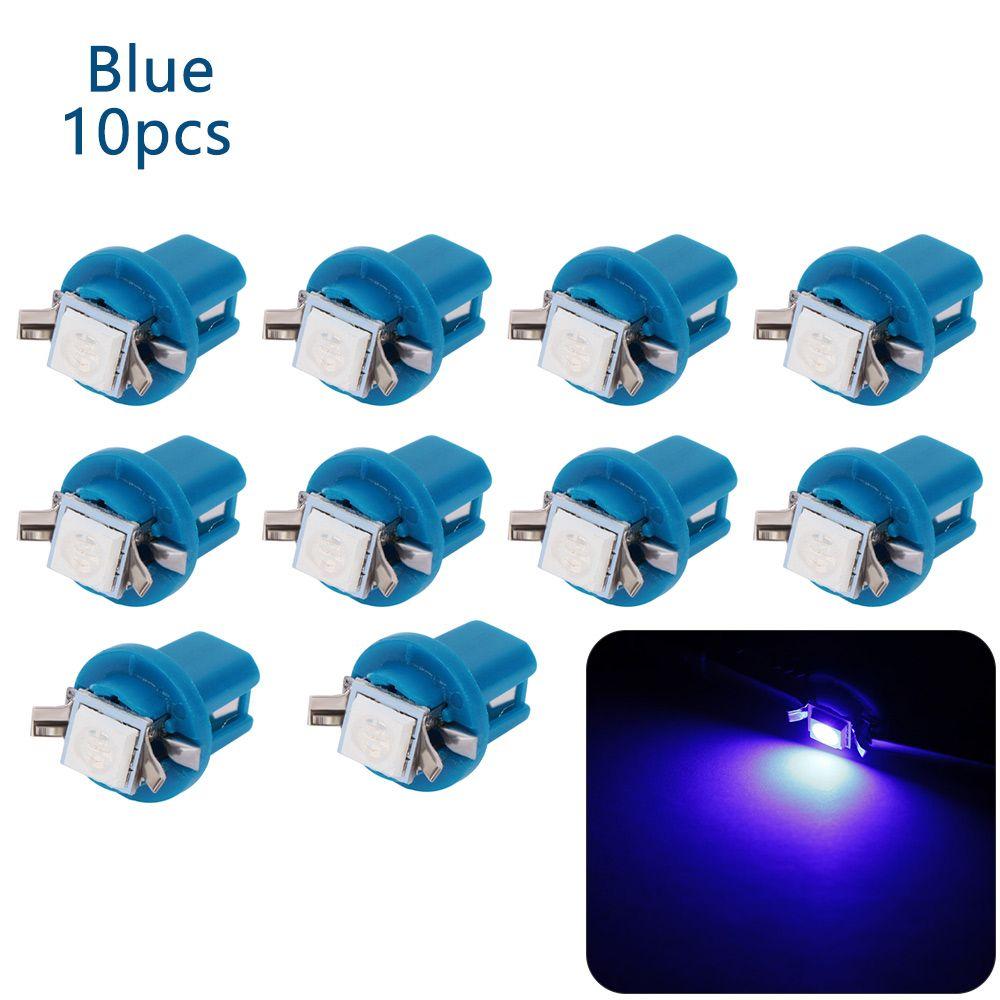 10Pcs 5050 1SMD T5 B8.5D Gauge LED Indicator Bulbs Dashboard Side Interior Dash Lights Car Lights