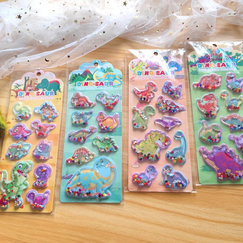 1pc Cute Cartoon Tyrannosaurus Rex Dinosaur 3D Rocking Water Injection Stickers Creative DIY Decoration Stickers Holiday Gifts