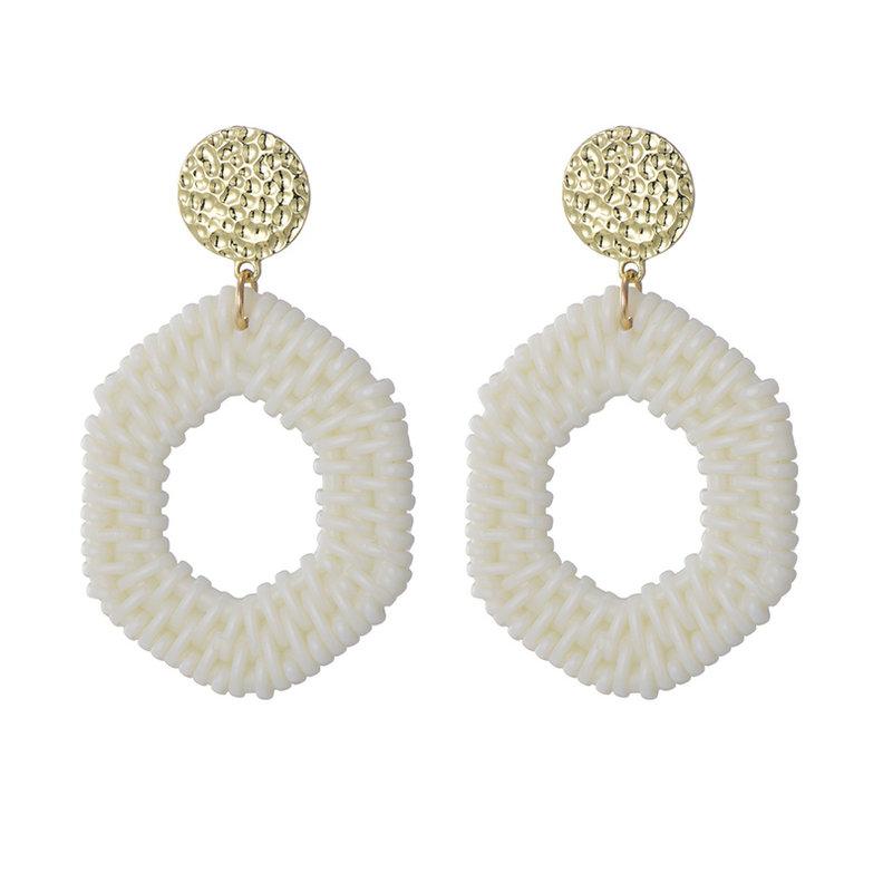 Simple Geometric Drop Dangle Earrings For Women Vintage Gold Color Metal Stud Earrings Brincos Female Zircon Pendientes Mujer