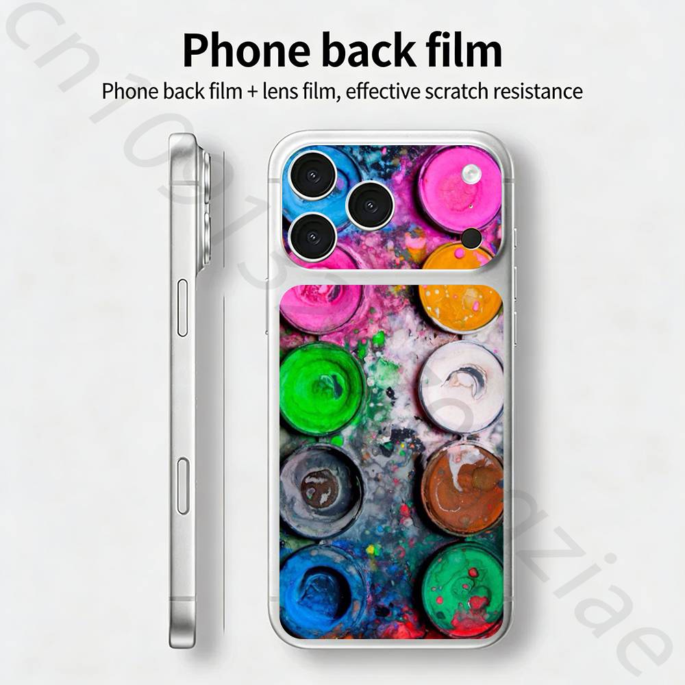 Красочная палитра акварели ТИКЕТ Наклейка Защитная пленка для iPhone 17 Pro/Pro max Защитная пленка для задней панели, рамки, камеры