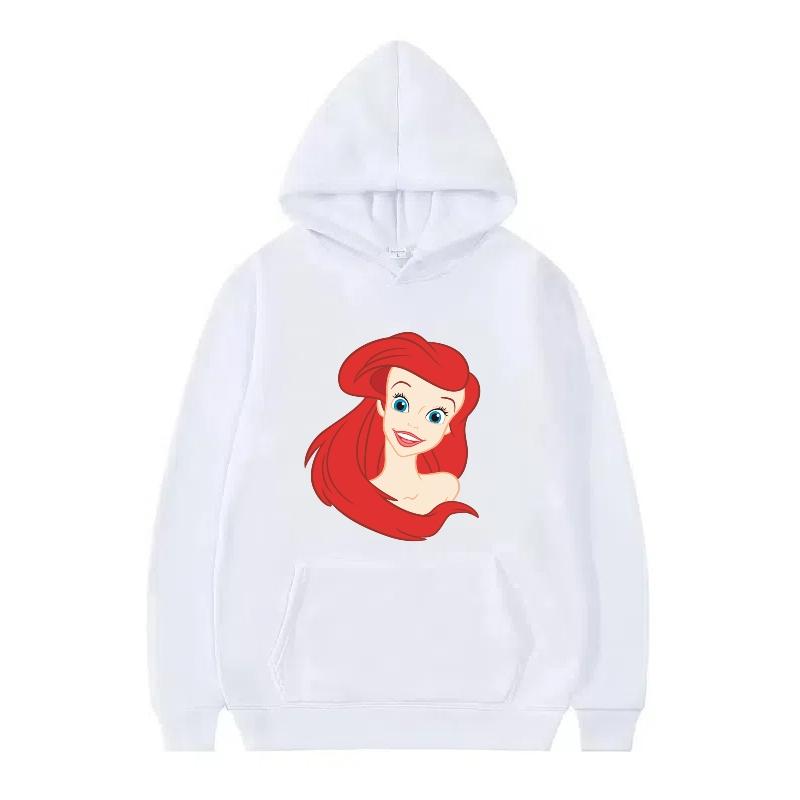 Disney Princess Pattern Woman Fashion Sporty Loose Black Spring Tops Clothes Pullovers Ladies Cheap Y2k Hoodies Men Sweatshirts
