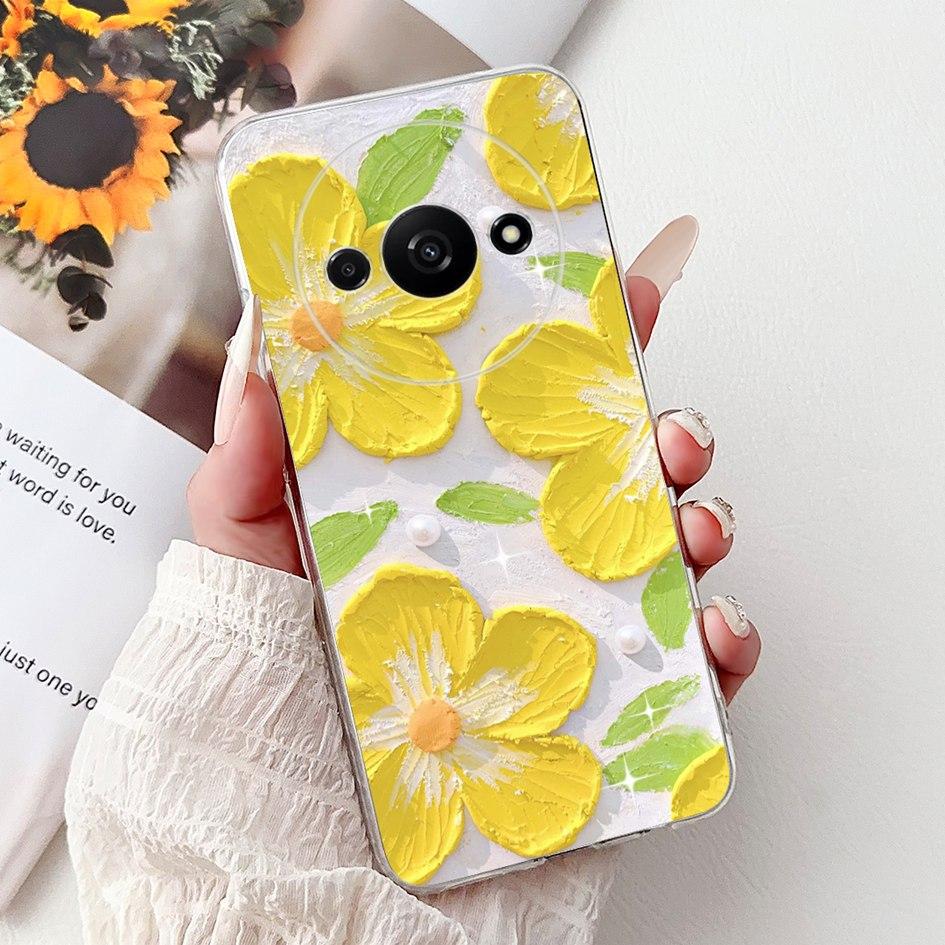 Case For Xiaomi Redmi A3 A3x Phone Cover New Stylish Flower Girls Pattern Soft Silicone Back Funda For Xiaomi Poco C61 C 61 Capa