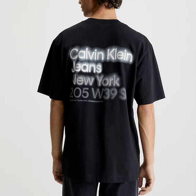 Calvin Klein Футболка с коротким рукавом и круглым вырезом, с логотипом, черная J30J322881-BEH