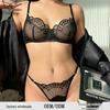 Комплект бюстгальтера большого размера из французского кружева с защитой от провисания для женщин