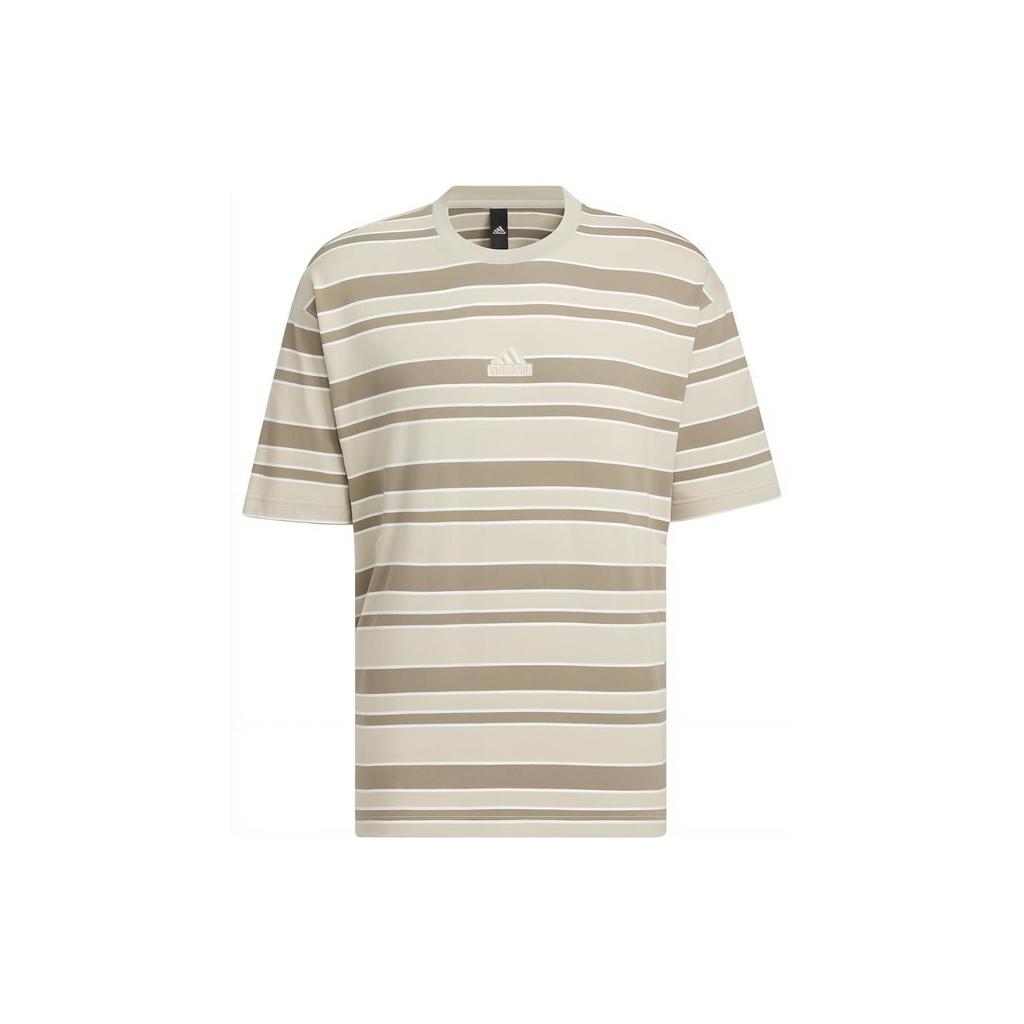 adidas Мужская спортивная футболка FL Stripe Бежево-оливковая IT3928