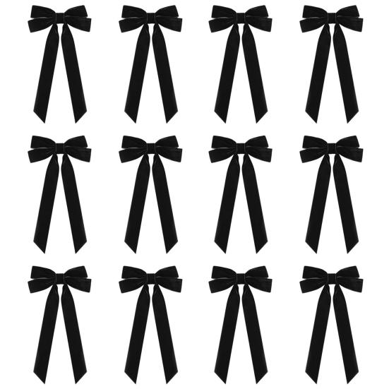 12 шт. Рождественские бархатные банты, деревенские винтажные бархатные ленточные банты для DIY поделок, упаковки подарков, гирлянды для елки, венка, рождественского украшения